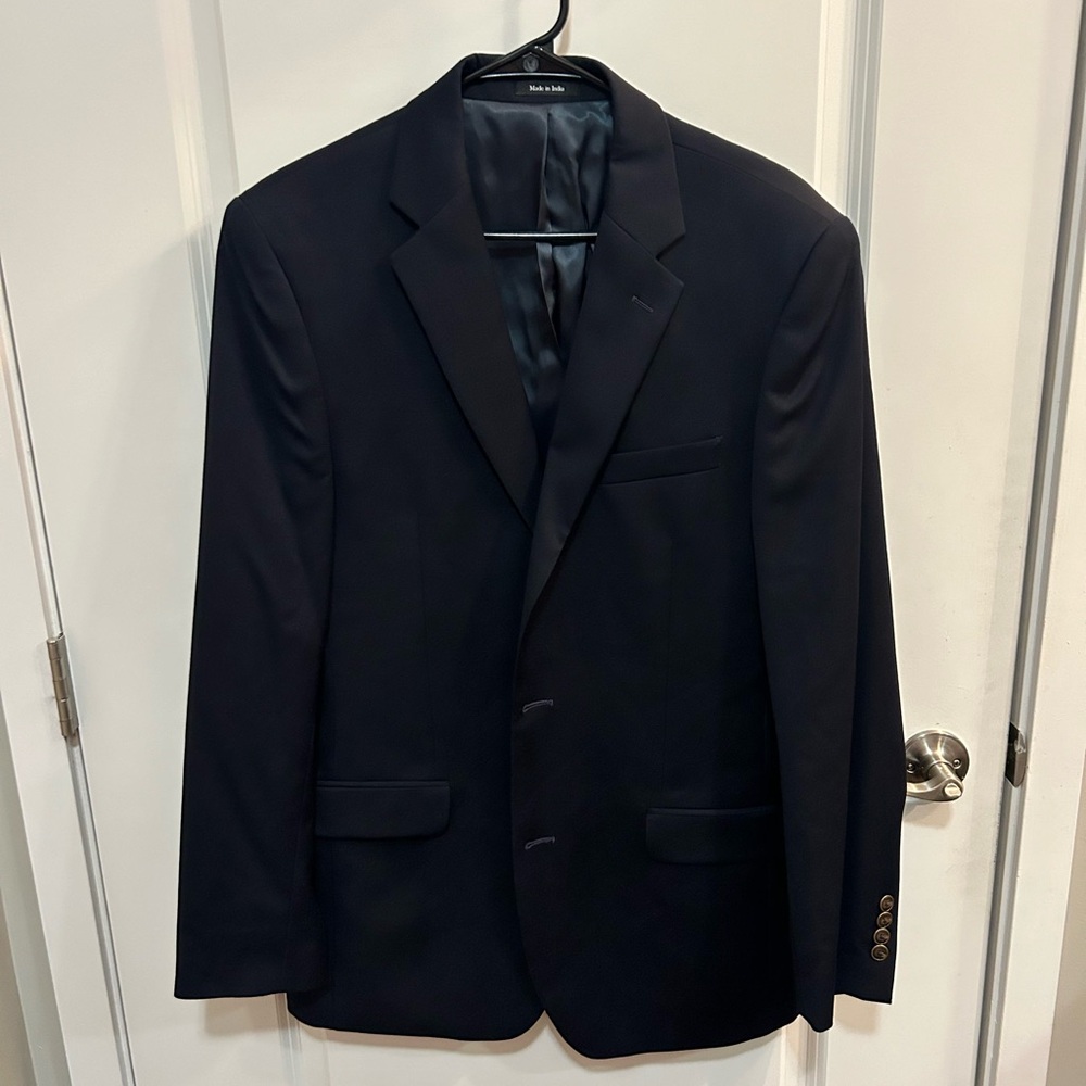 Joseph & Feiss Gold 100% Wool Men’s Black Blazer Size 39 Long Formal Black Tie
